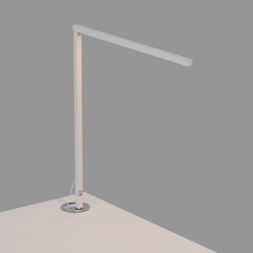 Koncept Lighting ZBD1000-W-MWT-GRM Z-Bar Solo LED Desk Lamp Gen 4 with grommet mount (Warm Light; Matte White)